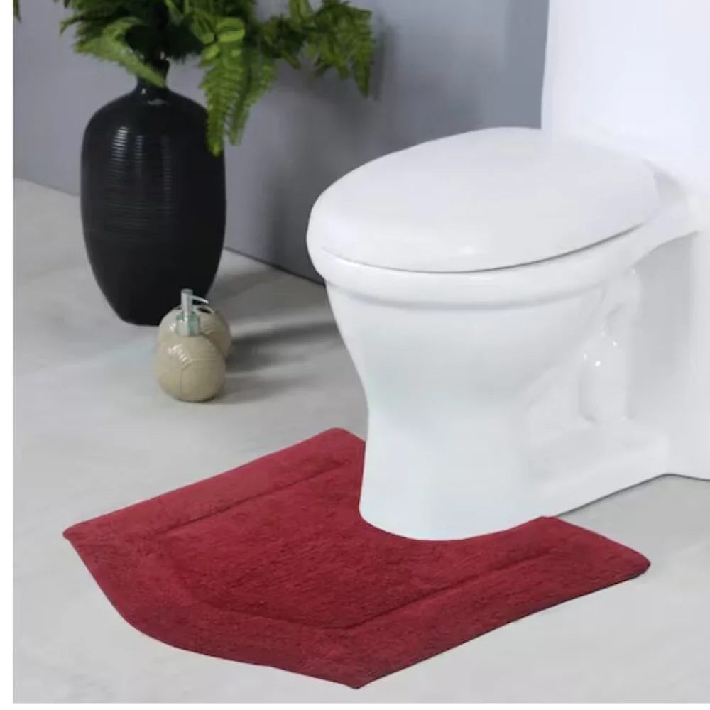 Waterford Collection 100% Cotton Tufted Bath Rug, 20 x 20 Contour, Red